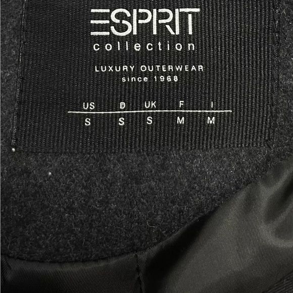 Esprit Coat Wool Blend Gray Double Breasted Button Front Size Small - Picture 14 of 16